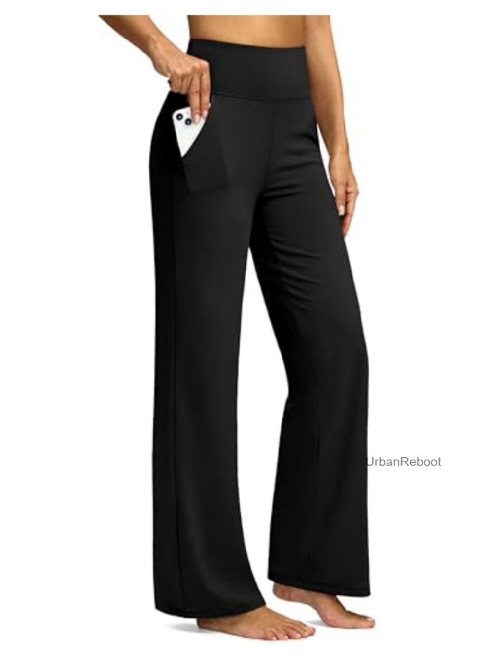 Wide Leg Yoga Pants with Pockets High Waist Stretch Petite Regular Tall
